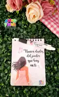Libreta + lapicero día de la mujer