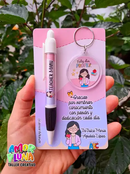 Lapicero con llavero personalizado