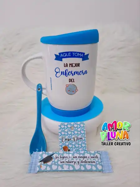 Mug siliconado con cuchara
