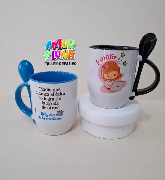Mug con cuchara, personalizado