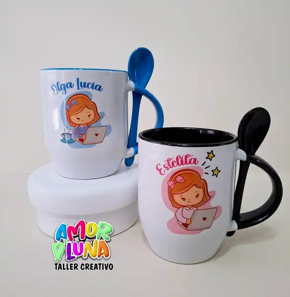 Mug con cuchara, personalizado