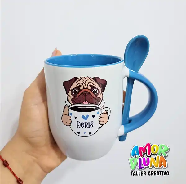Mug con cuchara, personalizado