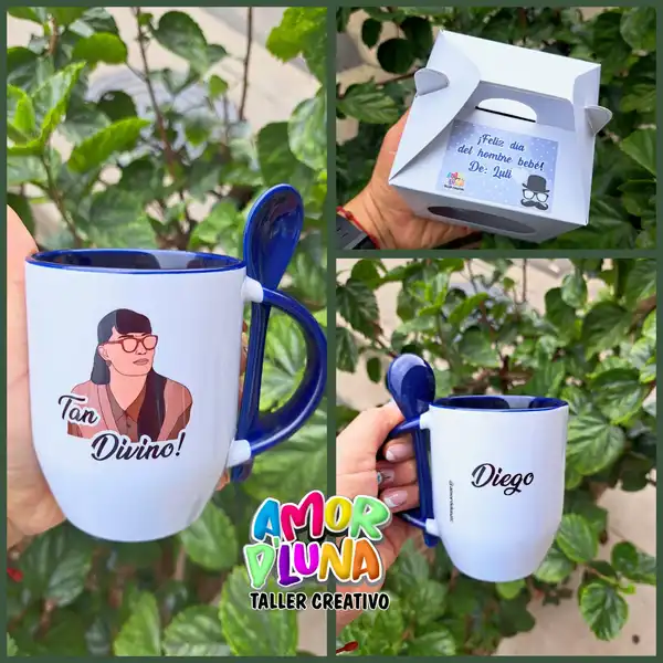 Mug con cuchara, personalizado